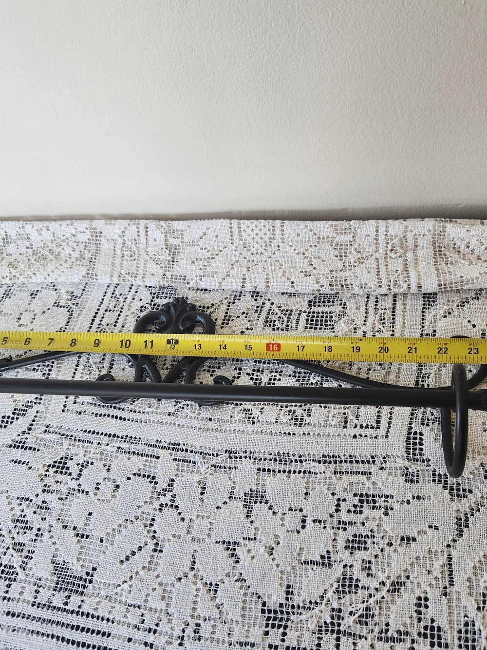Ornate Black Metal Wall Shelf Accent - Home Wall Decor